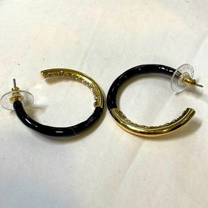 BAUBLEBAR Black & Gold Crystal Hoops